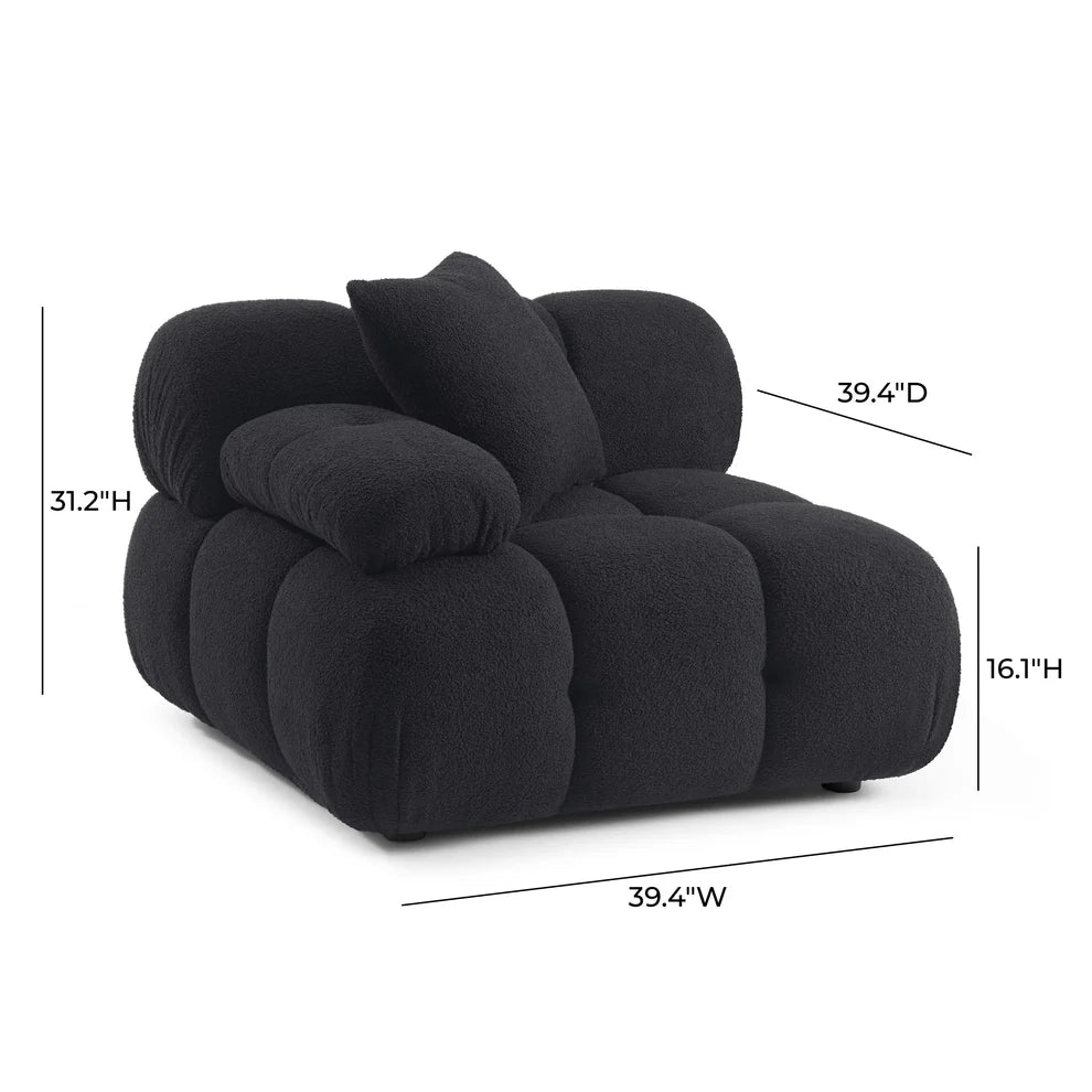 Calliope Cream Vegan Shearling Modular Corner Chair