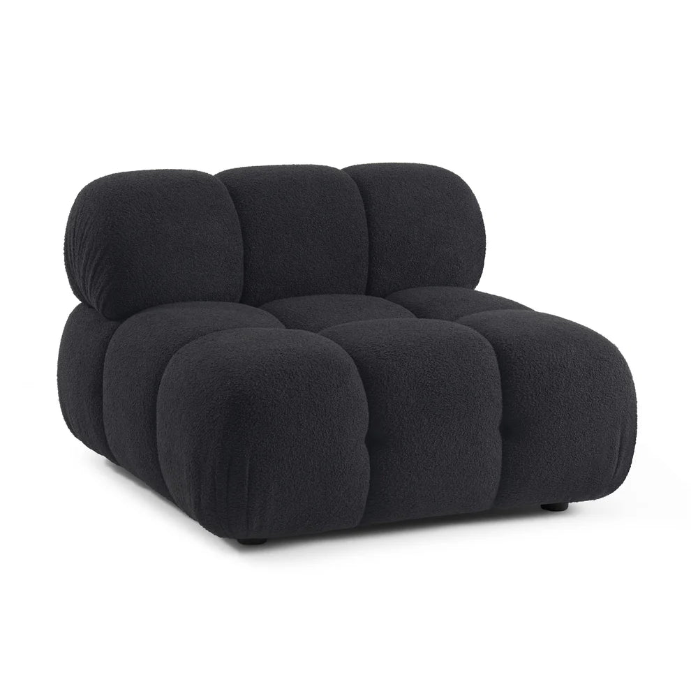 Calliope Cream Vegan Shearling Modular Armless Chair
