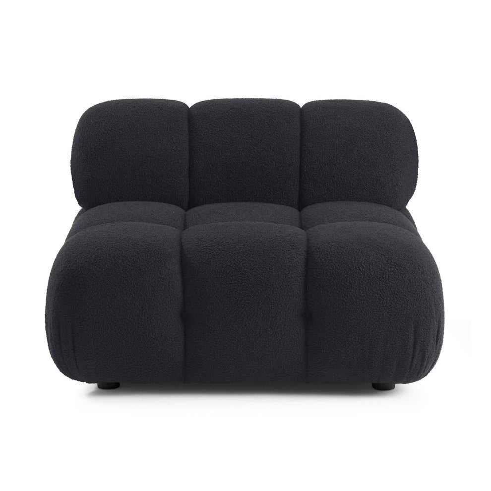 Calliope Cream Vegan Shearling Modular Armless Chair