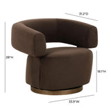 River Chocolate Brown Performance Velvet Swivel Accent Chair