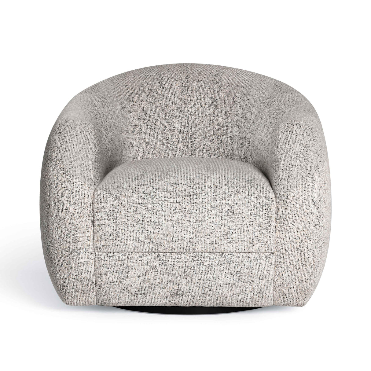 Judy Black and White Woven Fabric Swivel Chair