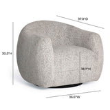 Judy Black and White Woven Fabric Swivel Chair