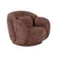Misty Boucle Accent Chair in cream angled side view with pillow