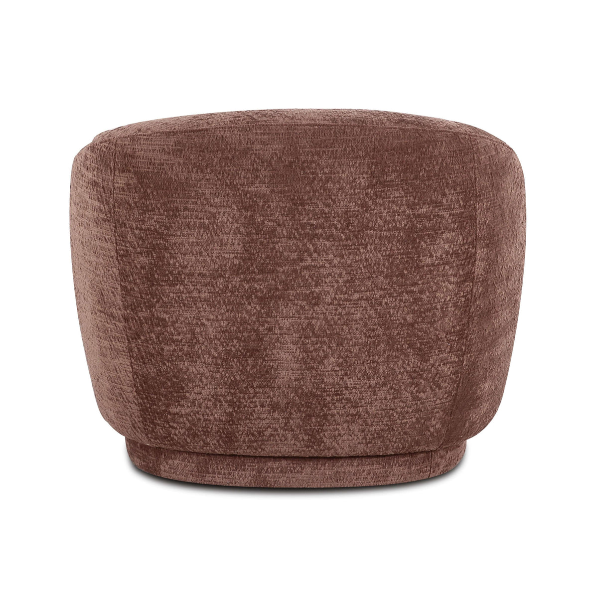 Misty Boucle Accent Chair back profile showing rounded design
