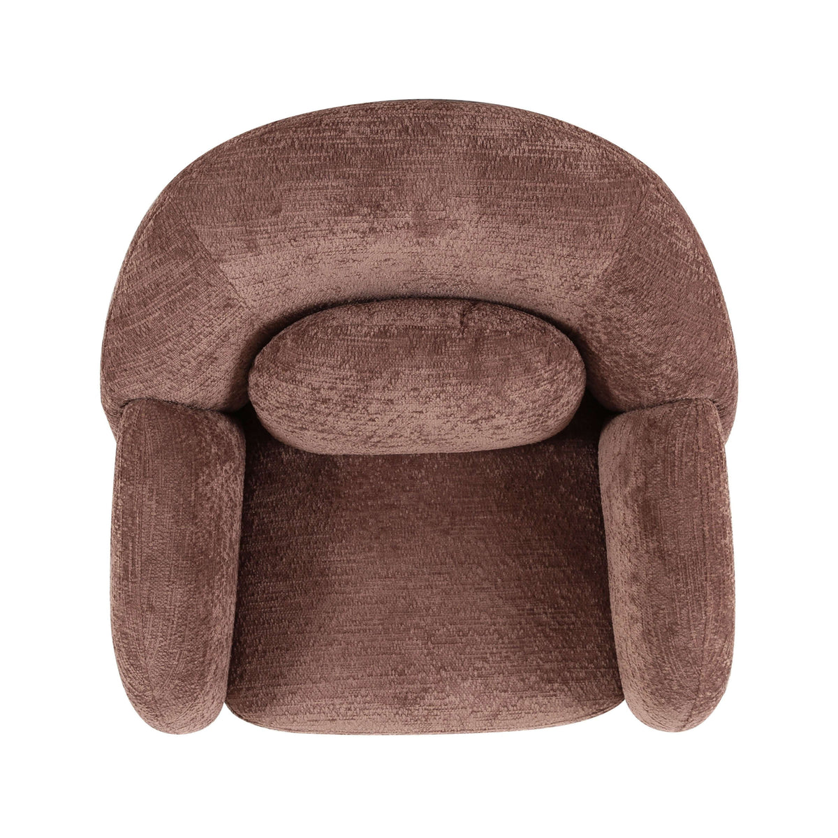 Misty Boucle Accent Chair Chocolate Brown angled profile