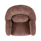 Misty Boucle Accent Chair Chocolate Brown angled profile