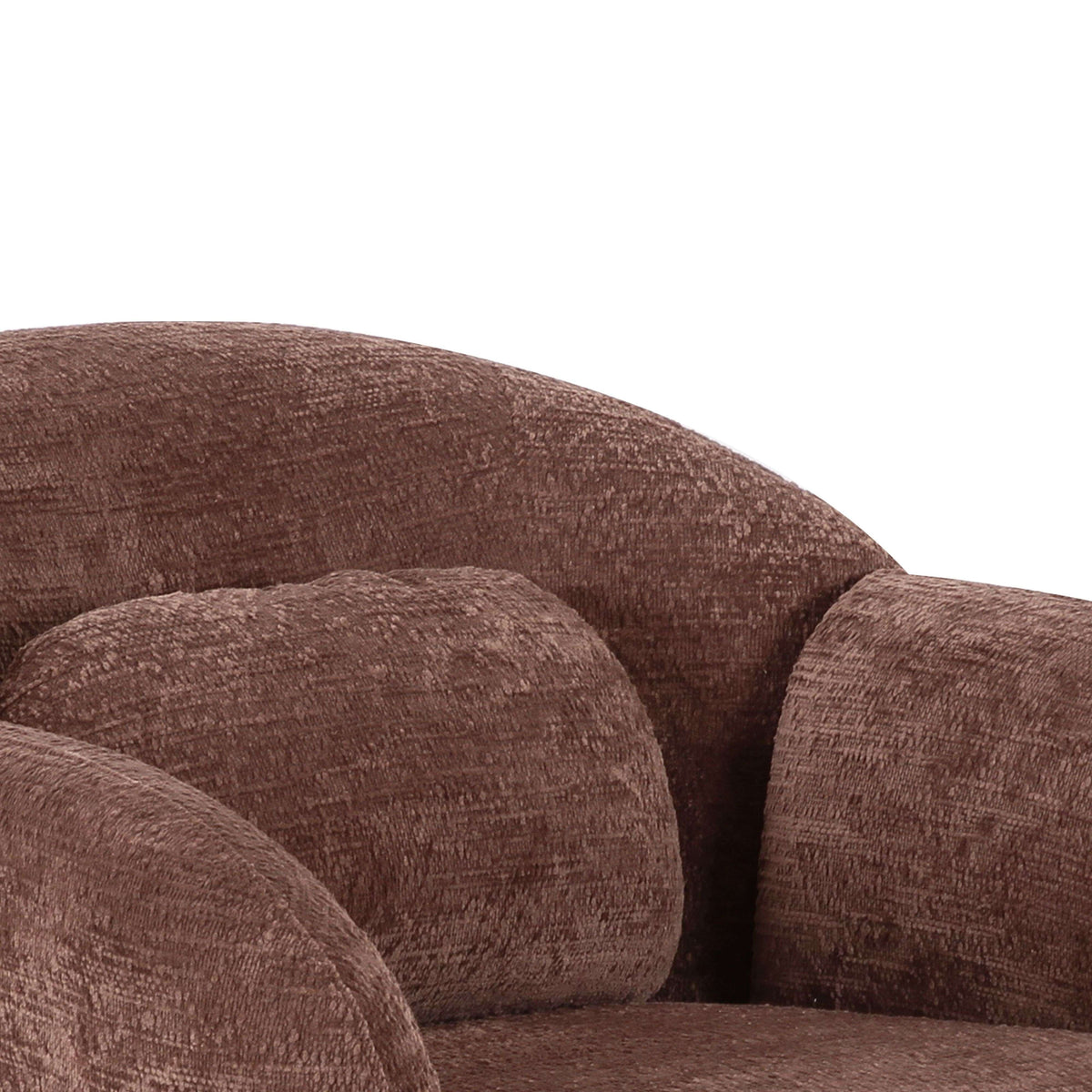 Misty Boucle Accent Chair in Chocolate Brown front view