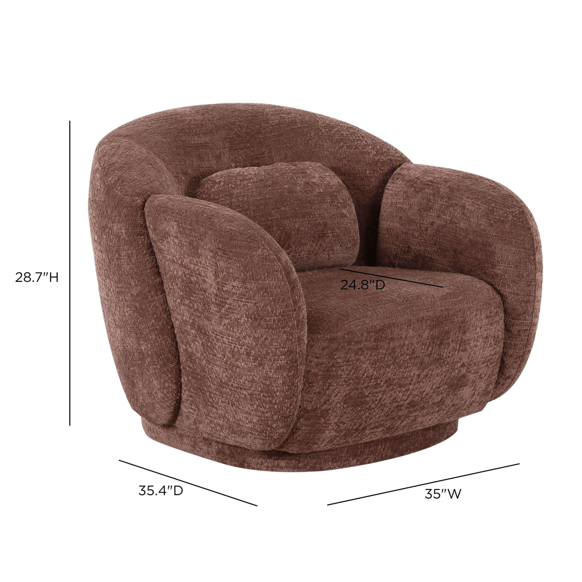 Misty Boucle Accent Chair in Tan textured upholstery front view