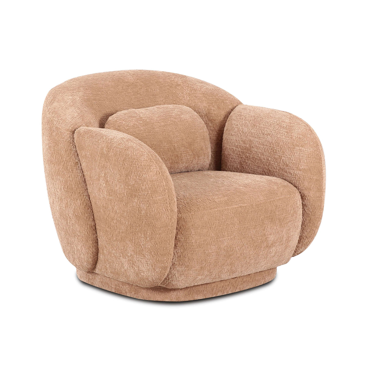 Misty Boucle Accent Chair Tan angled perspective
