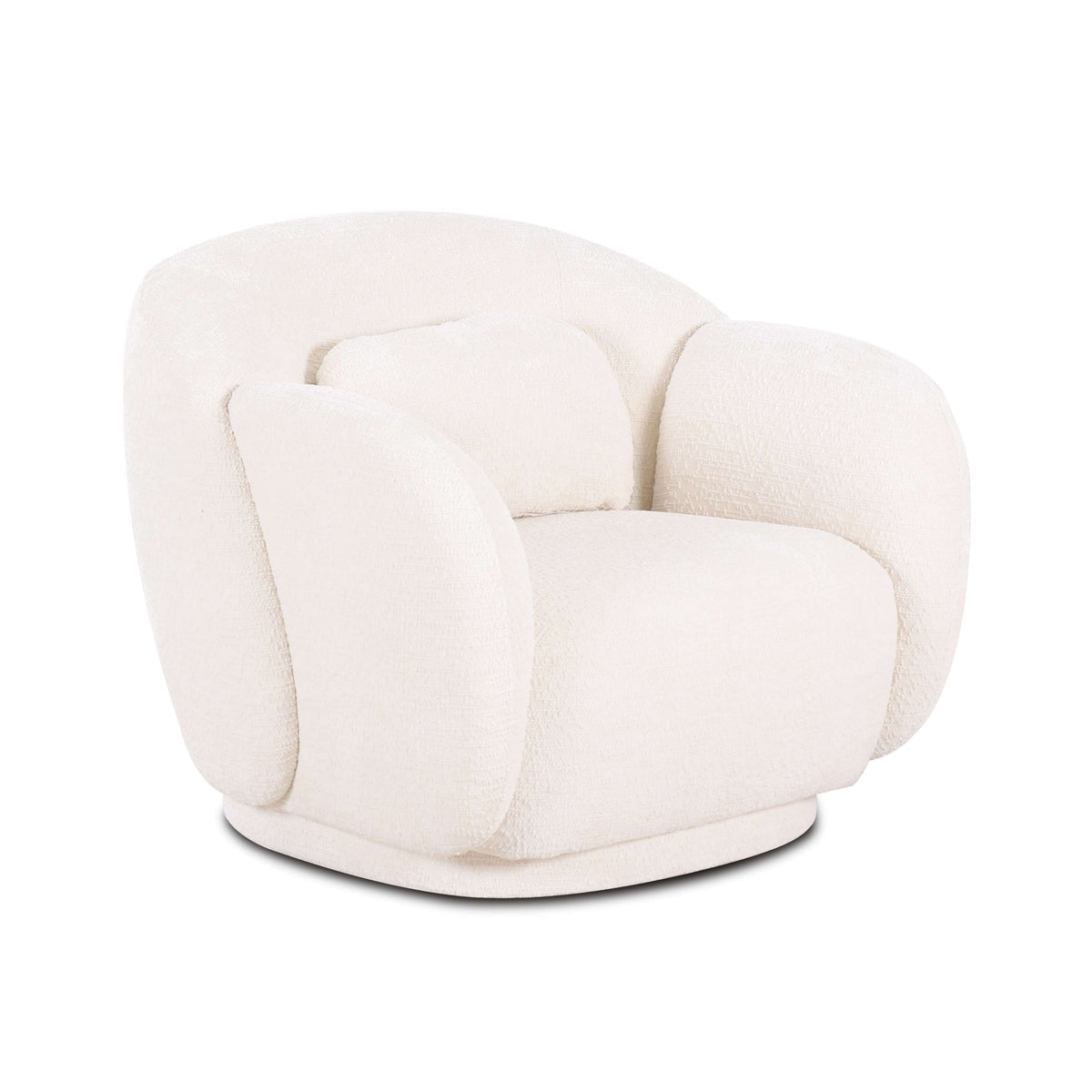Misty Boucle Accent Chair styled next to a contemporary side table