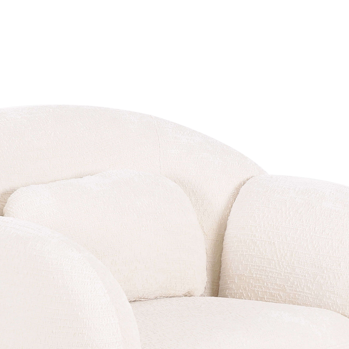 Misty Boucle Accent Chair Off-White fabric texture close up