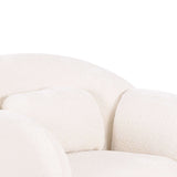 Misty Boucle Accent Chair Off-White fabric texture close up