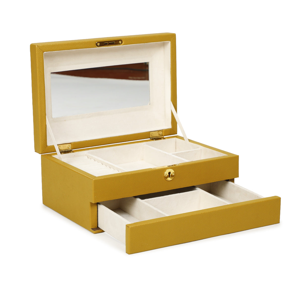 Knox Mustard Yellow Vegan Leather Contract-Grade Jewelry Box - View 4