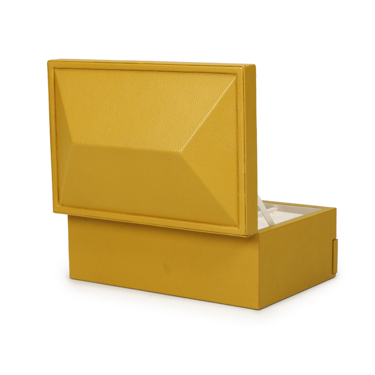 Knox Mustard Yellow Vegan Leather Contract-Grade Jewelry Box - View 9