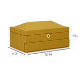 Knox Mustard Yellow Vegan Leather Contract-Grade Jewelry Box - View 11