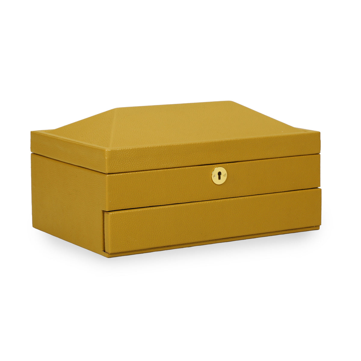Knox Mustard Yellow Vegan Leather Contract-Grade Jewelry Box - View 3