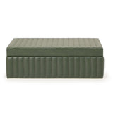 Eton Ribbed Green Vegan Leather Contract-Grade Storage Box - View 1