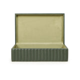 Eton Ribbed Green Vegan Leather Contract-Grade Storage Box - View 4