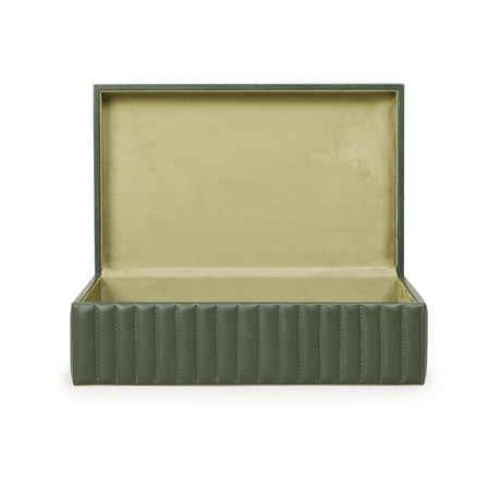 Eton Ribbed Green Vegan Leather Contract-Grade Storage Box - View 4