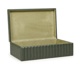 Eton Ribbed Green Vegan Leather Contract-Grade Storage Box - View 5