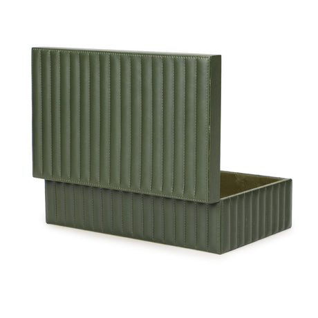 Eton Ribbed Green Vegan Leather Contract-Grade Storage Box - View 7