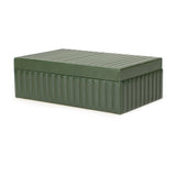 Eton Ribbed Green Vegan Leather Contract-Grade Storage Box - View 3