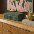Eton Ribbed Green Vegan Leather Contract-Grade Storage Box - View 1