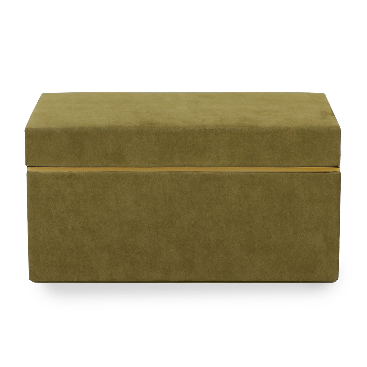 Pisa Green Vegan Suede Contract-Grade Storage Box - View 1