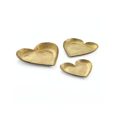 Coeur Brass Hammered Iron Heart-Shaped Catchalls - Set of 3 - View 3