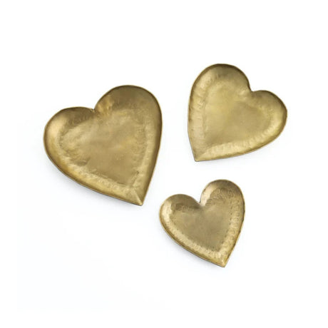 Coeur Brass Hammered Iron Heart-Shaped Catchalls - Set of 3 - View 2