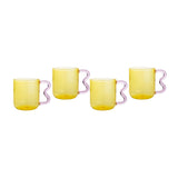 Lottie Amber and Pink Water Glass - Set of 4