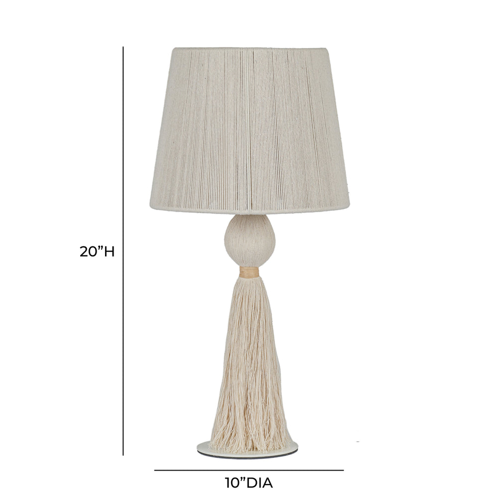Samba White Cotton Table Lamp dimensions