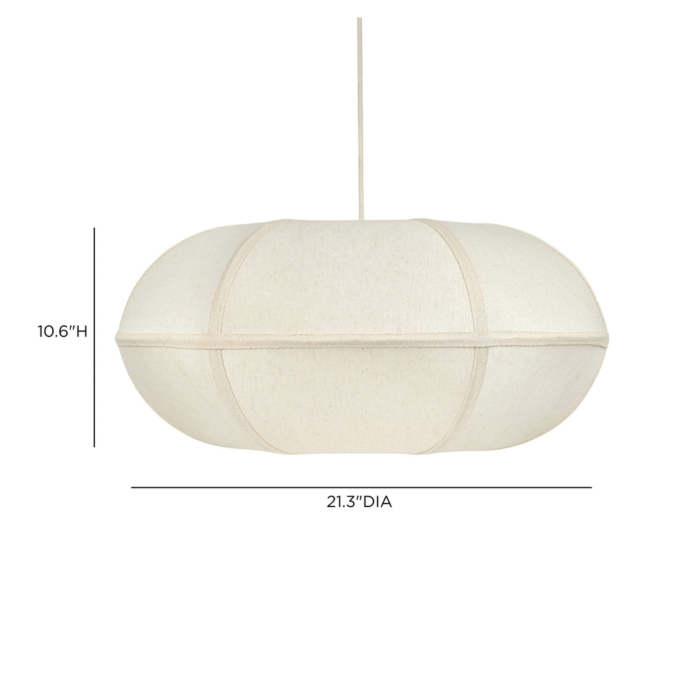 Josephine Oblong Fabric Pendant Lamp with Contrast Piping - Japandi Style & Overhead Lighting dimensions