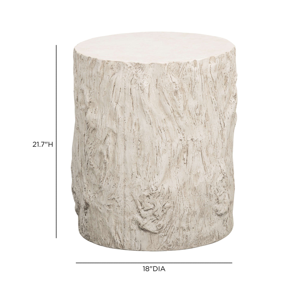 Fawn Driftwood Concrete Indoor/Outdoor Side Table - Modern Organic & Weather-Resistant Accent dimensions