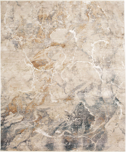 Karastan Echo Tesoro Cream Transitional Area Rug - Machine Woven Polyester, Made in Turkey