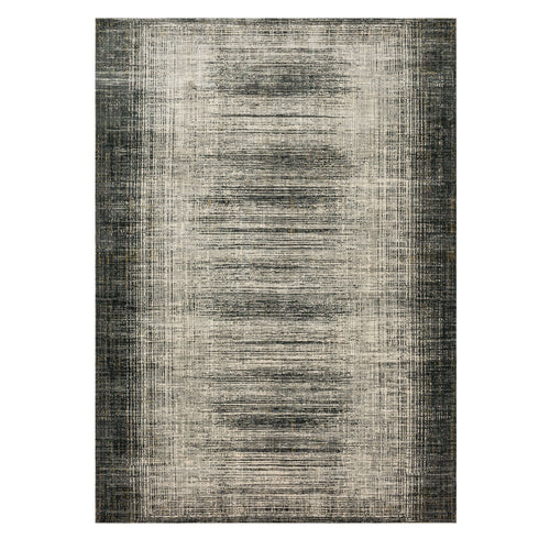 Karastan Tryst Turin Anthracite Modern/Contemporary Area Rug - Machine Woven Rayon/Viscose, Made in Turkey