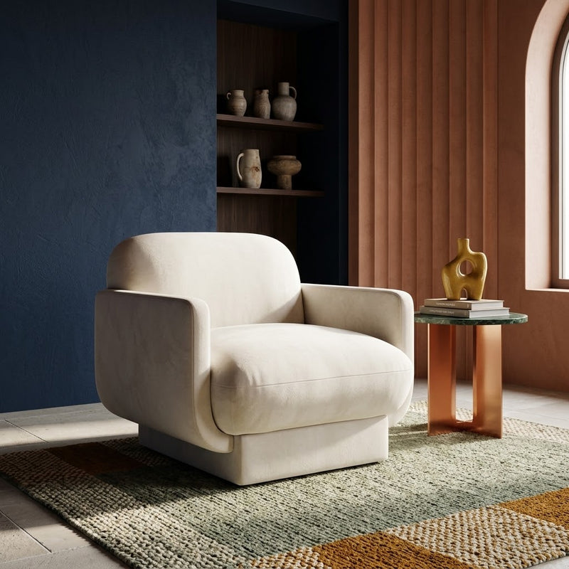 Azalea Performance Velvet Accent Chair - Memphis Retro & Plush Living Room Seating
