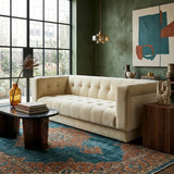 Jules 94-Inch Performance Velvet Track Arm Sofa - Modern Glam & Deep Seating