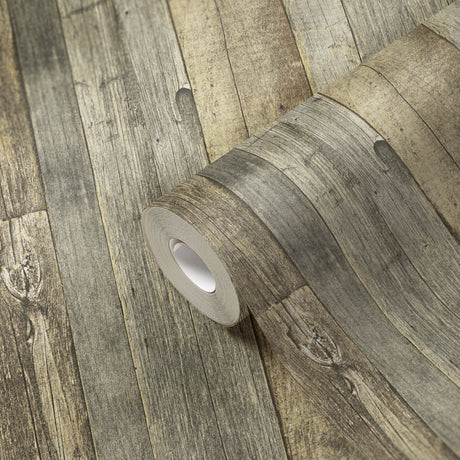 Galerie The Woods and Wicker Reclaimed Wood Effect Motif Wallpaper