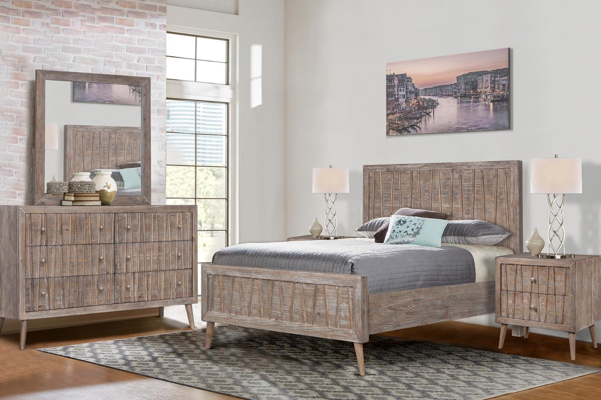 West Palm Solid Wood Bedroom Set with Bed, Dresser, Mirror & Chest