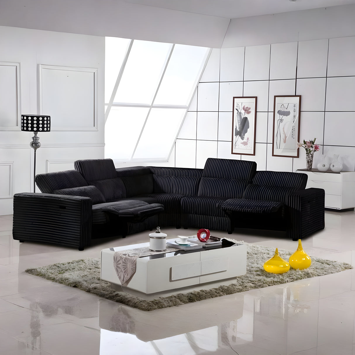 Bayonne Power Motion Corduroy Sectional