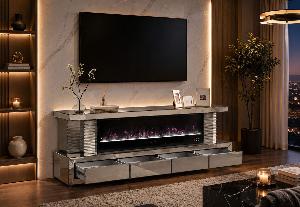 Electric fireplace furnace core with 7 color LED flame effects and heating function