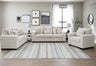 Janet 3-piece living room set featuring a sofa, loveseat, and armchair in textured fabric upholstery with wide track arms.