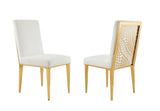 Shelly velvet dining chair set in a contemporary dining room environment.