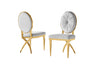 Close-up detail of the polished gold finish and high-quality velvet stitching.