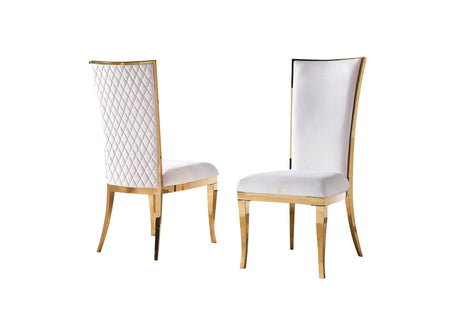 Close-up of quilted back detailing on light grey velvet dining chair