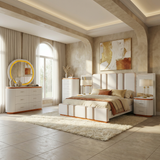 Zoe Crystal Bedroom Set with LED Mirror – Modern Glam Luxury