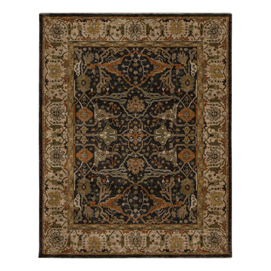 Karastan Shalimar Zara Charcoal Traditional Area Rug - Machine Woven Polyester, Made in Turkey