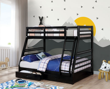 California IV Transitional Wood Bunk Bed with Attached Ladder - Twin over Twin or Twin over Full - a718f1a8d5753f8edc14a4040b6df6b1995e4d24_CM_BK588BK_1_1