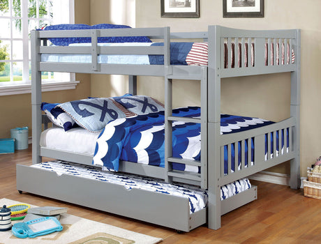 Cameron Transitional Wood Bunk Bed with Attached Ladder - Twin over Twin or Full over Full - a8ab7d5de733b78e1527a30cbe2ff287365b30c4_CM_BK929F_GY_Z_1